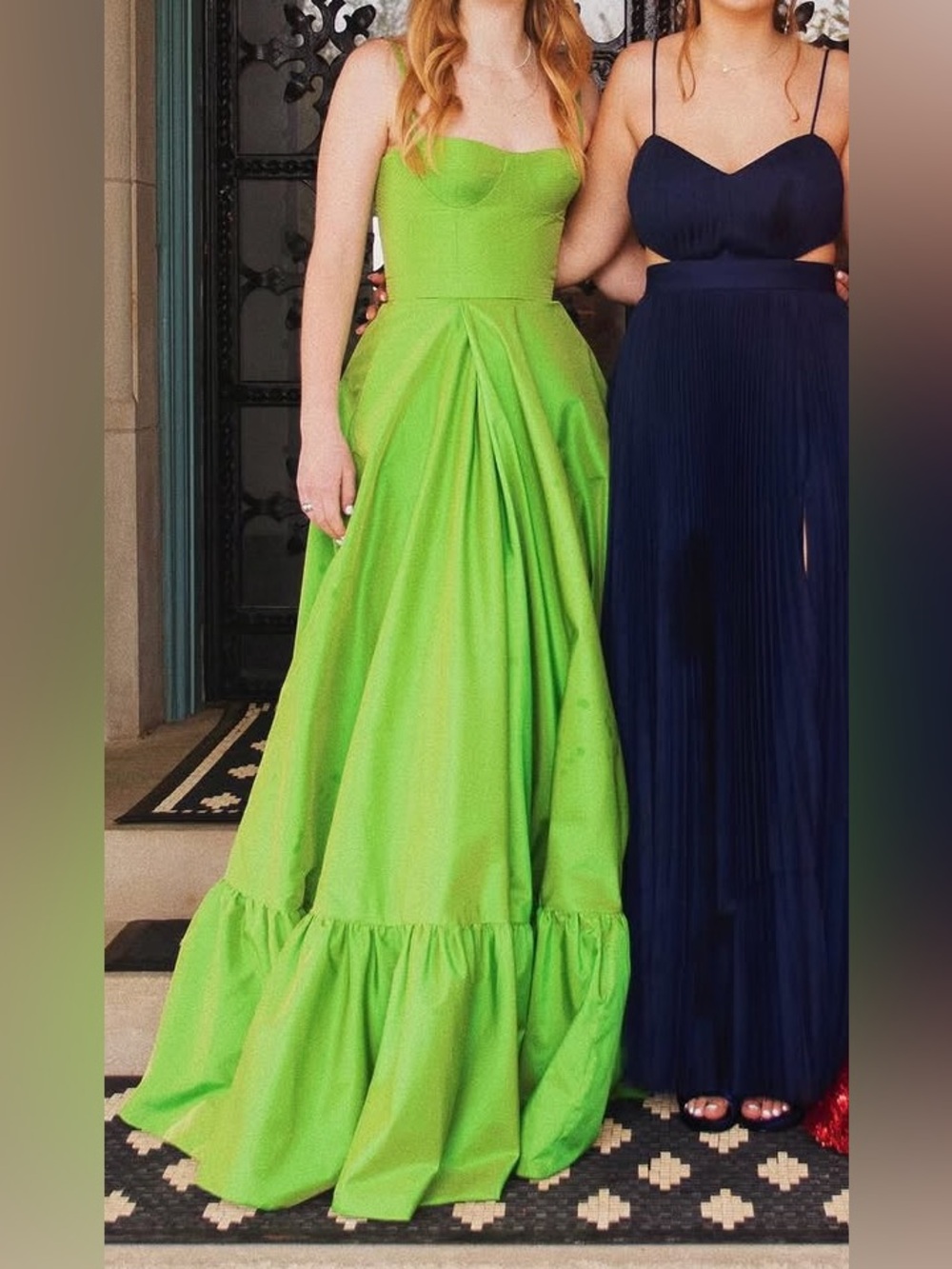 Teuta Matoshi Green A-Line Gown